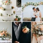 A peach and sage green themed wedding.