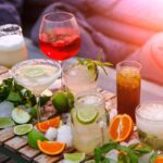 A table with drink options.