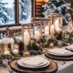 A cabin winter wedding table.