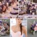 A photo collage of Baby Pink, Lilac, and Violet wedding color ideas.