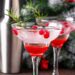 A cranberry winter themed signature wedding drink.