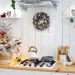 A christmas decorated kitchen.