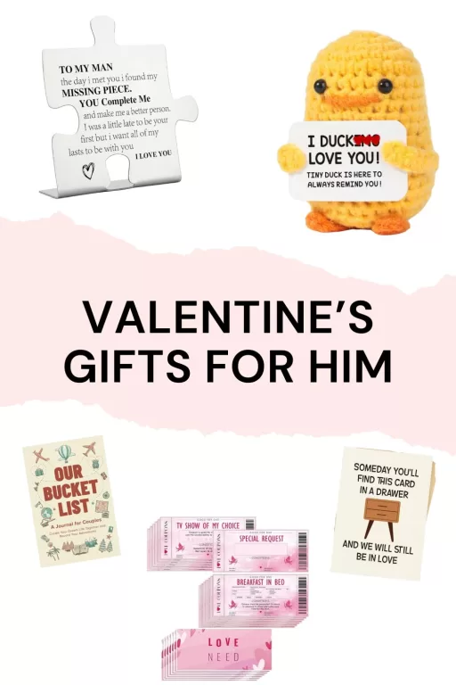 Images of 5 valentine's day gifts for him.