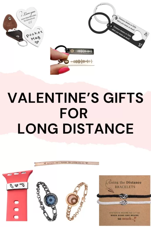 Images of 7 valentine's day gifts of keychains and jewelry gifts.
