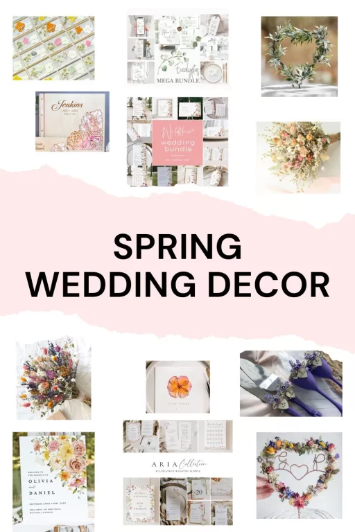 Images of 12 wedding decor ideas for the spring season.
