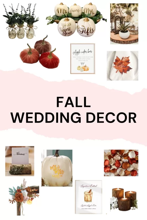 Images of 12 wedding decor ideas for the fall season.