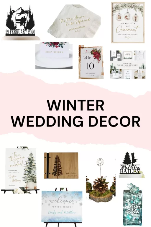 Images of 12 wedding decor ideas for the winter season.