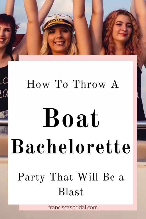 A bachelorette party on a sunset cruise with the text best boat bachelorette party ideas.