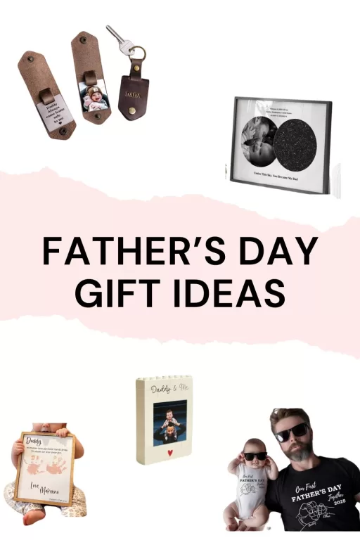 Image of 5 different father's day gift ideas for first time dad's.