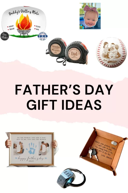 Image of 7 different father's day gift ideas for dads.