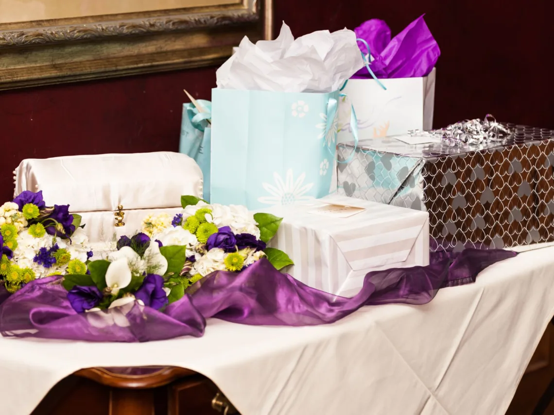A wedding cards and gift table.