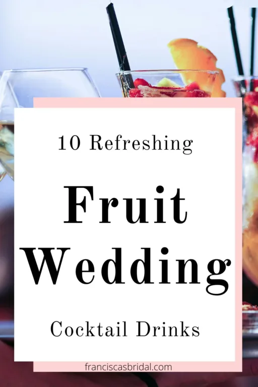 A woman carrying a tray of fruit wedding cocktails.