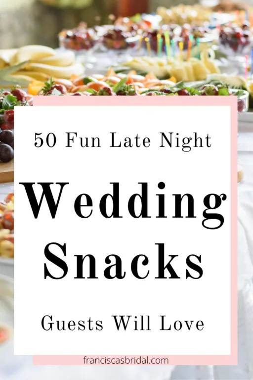A wedding table with mini late night wedding snacks.